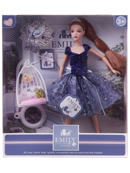 Купить Кукла ABtoys Emily Синяя серия с подвесными качелями и аксессуарами, 30см WJ-12663, JIANGSU HOLLY EVERLASTING INC.,