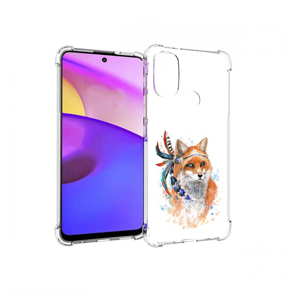 

Чехол MyPads Tocco для Motorola Moto E30 инду лиса (PT227074.357.377), Прозрачный, Tocco