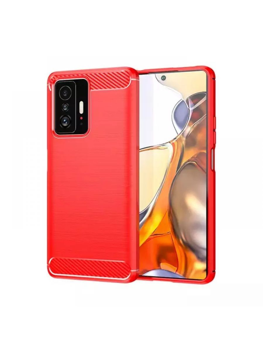 

Чехол Carbon для смартфона Xiaomi 11T/11T Pro Красный
