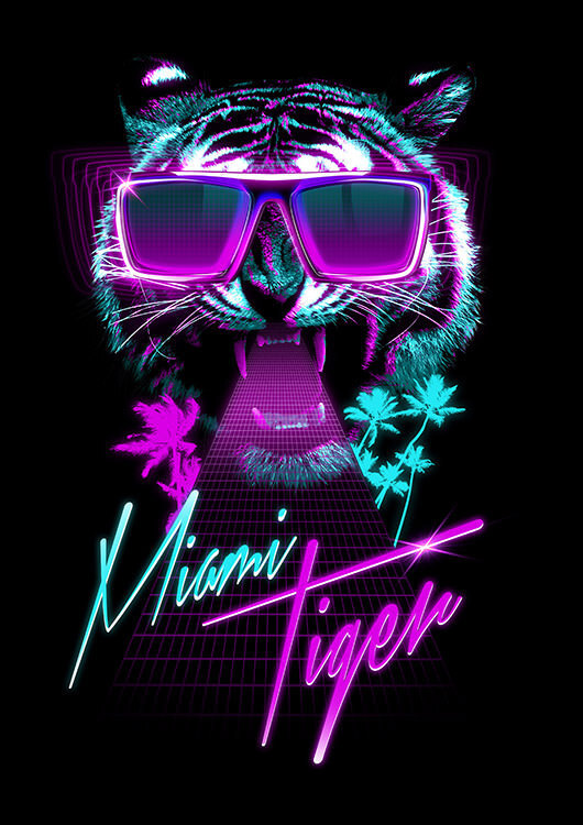 

Большой постер на стену Miami Tiger 40х50 см без рамы, RFMTIGER