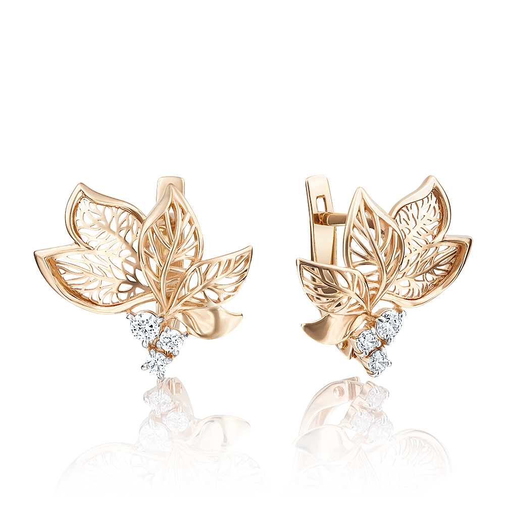 

Серьги из красного золота с фианитом PLATINA jewelry 02-3764-00-401-1110-65, 02-3764-00-401-1110-65