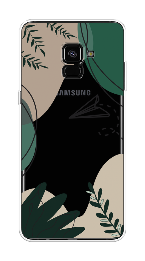 

Чехол на Samsung Galaxy A8 Plus 2018 "Secret Garden", Зеленый;бежевый;черный, 25550-1