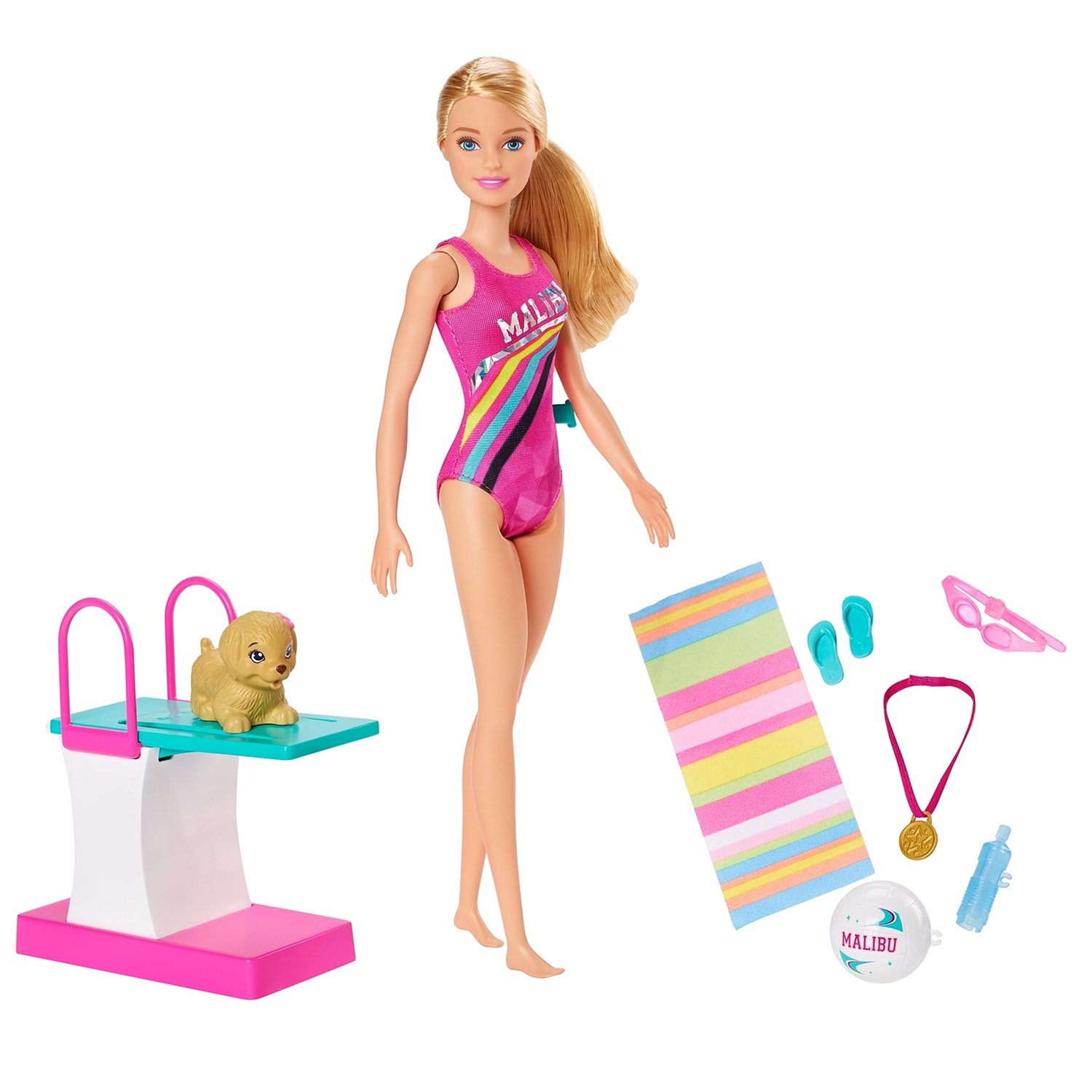 фото Игровой набор mattel barbie приключения барби в доме мечты чемпион по плаванию ghk23