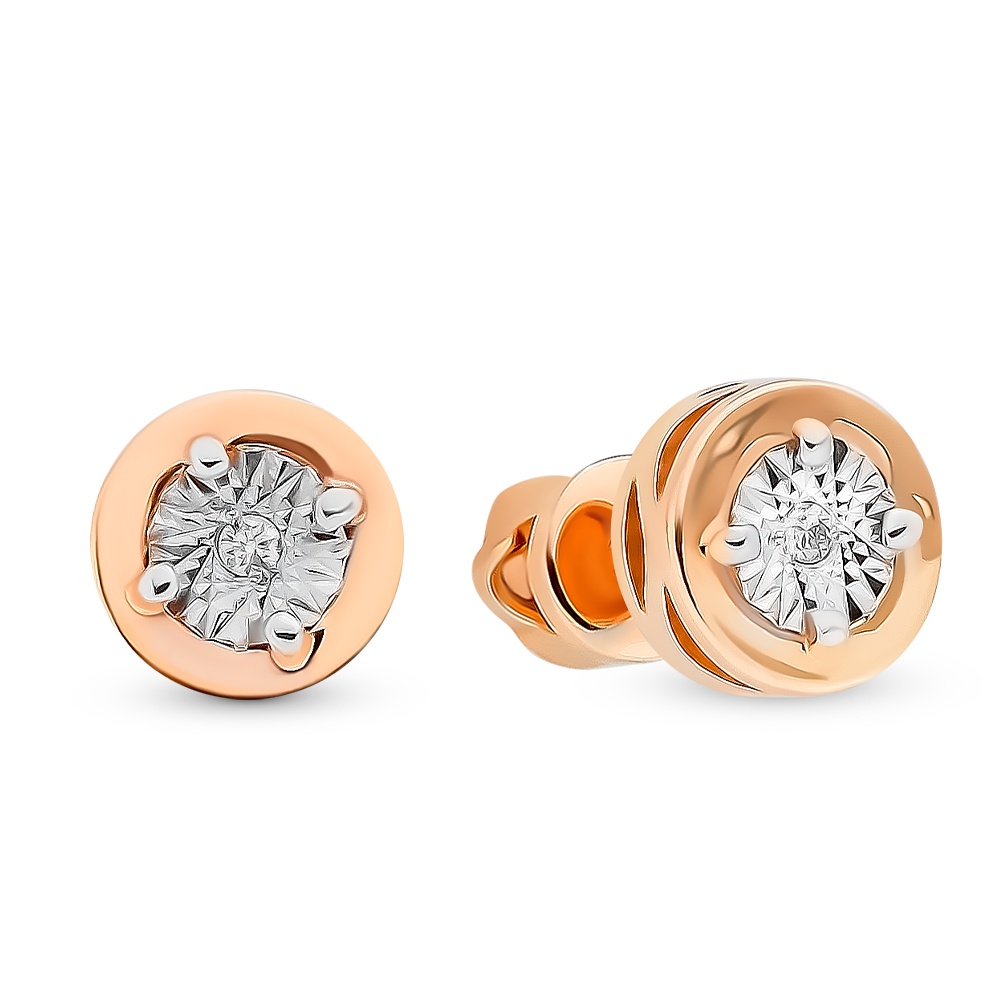 

Серьги пусеты из золота 585Gold 102007812, бриллиант, 102007812
