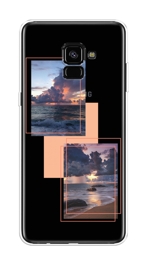 

Чехол на Samsung Galaxy A8 Plus 2018 "Sky collage", Розовый;прозрачный;синий, 25550-1