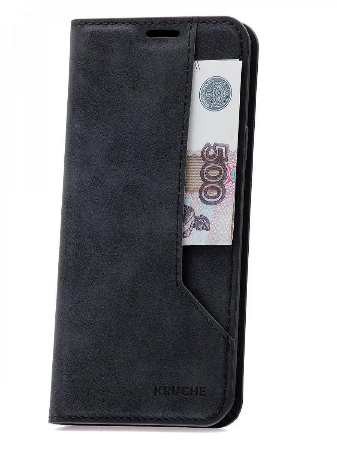 фото Чехол на samsung s22 ultra kruche strict style черный,книжка с карманом,с магнитом кruче