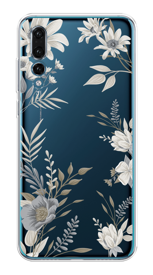

Чехол на Huawei P20 Pro "Цветы сепия", Серый;прозрачный;зеленый;белый, 65050-1