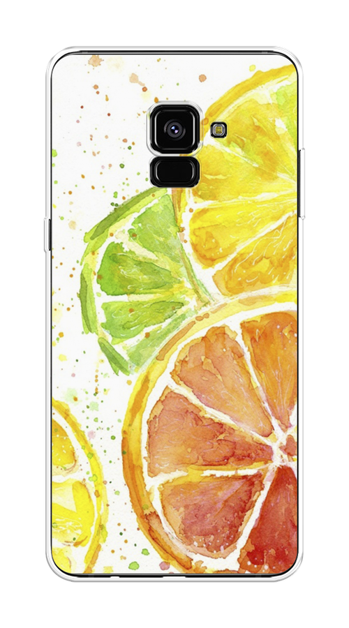 

Чехол на Samsung Galaxy A8 Plus 2018 "Цитрусовые", Белый;желтый;красный;зеленый, 25550-1