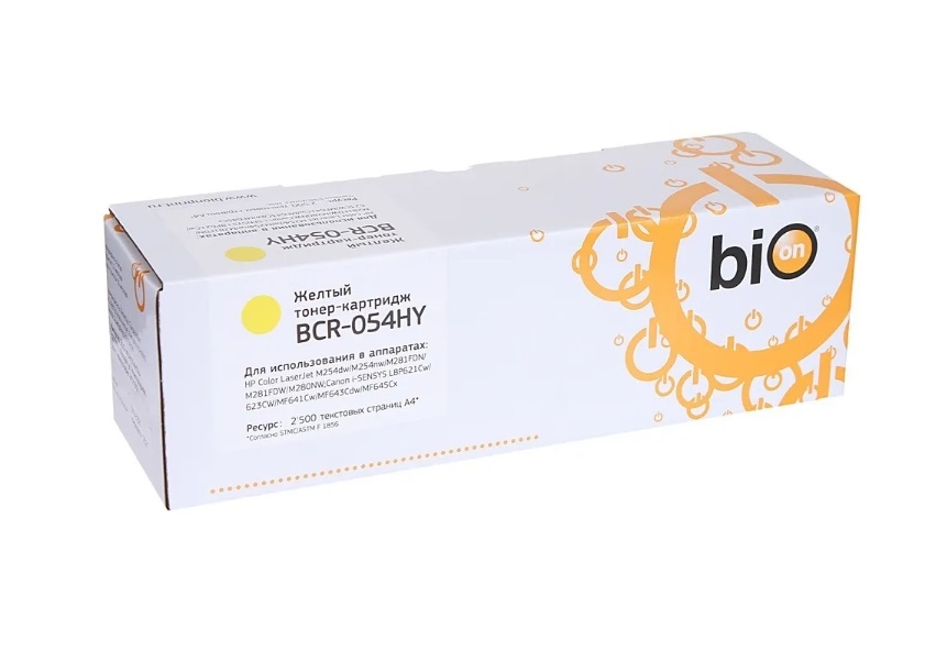 

Картридж Bion CBCR-054HY Yellow для Canon i-Sensys LBP-620/621/623/640/MF-640/641/642/643, Желтый, BCR-054HY