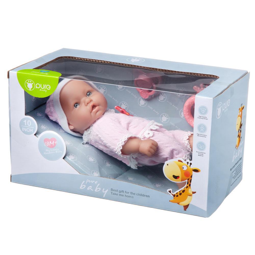 фото Пупс junfa pure baby 25см в розовых кофточке, шортиках, шапочке, с аксессуарами wj-b9962 junfa toys