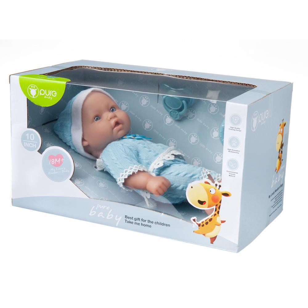 фото Пупс junfa pure baby 25см в голубых кофточке, шортиках, шапочке, с аксессуарами wj-b9963 junfa toys