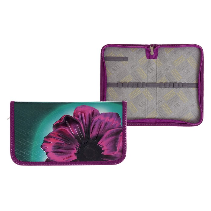 

Пенал 1 секция, 115 х 205 мм, 81П26 Calligrata Цветок (объемный 3D-рисунок с эффектом мета, Фиолетовый