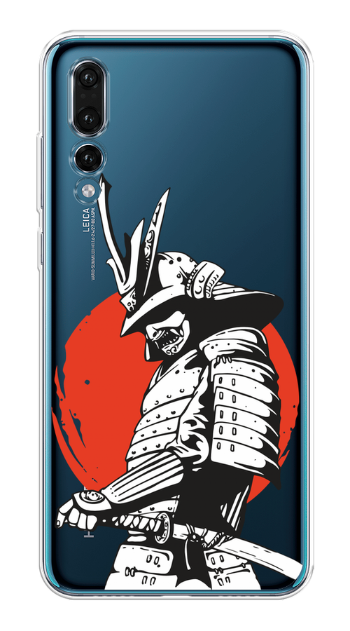 

Чехол на Huawei P20 Pro "Самурай с катаной", Черный;красный;белый, 65050-1