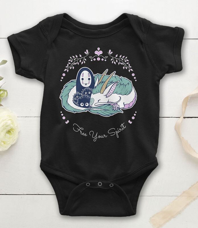 Wild Child Kids Bodysuit, Spirited Away by Studio Ghibli, Color: Black, Size: 62