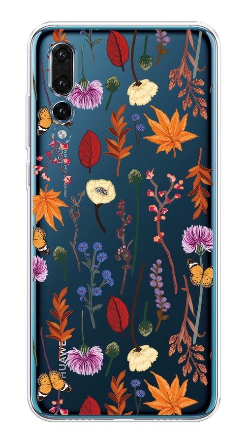 

Чехол на Huawei P20 Pro "Orange Purple flowers", Оранжевый;красный;розовый;желтый;прозрачный, 65050-1