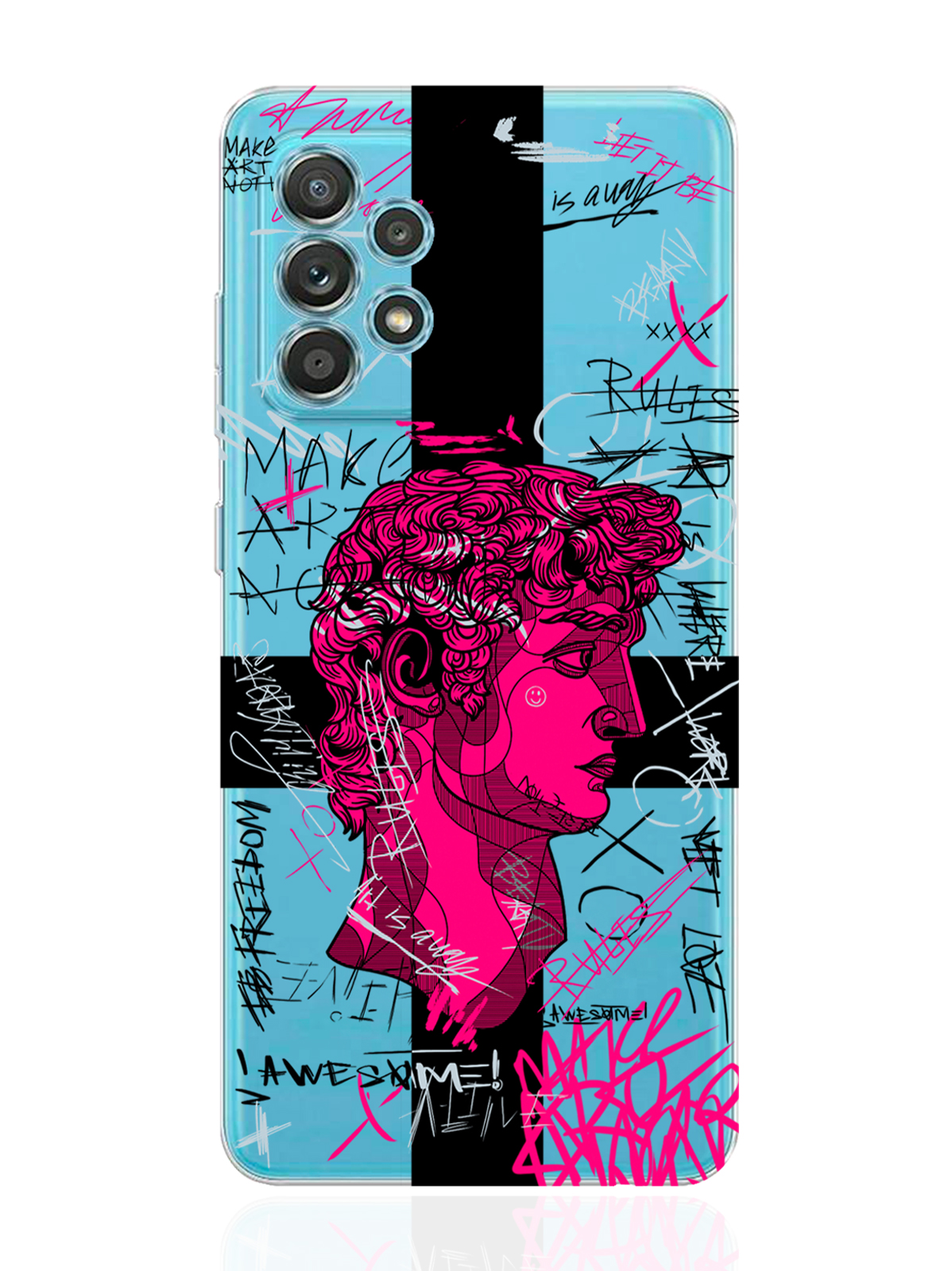 

Чехол MustHaveCase для Samsung Galaxy A33 Голова Давида граффити прозрачный, Красный;черный