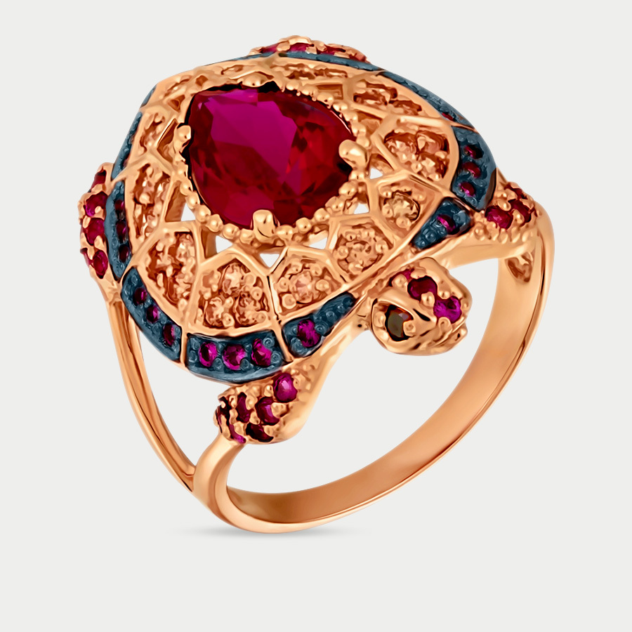 Кольцо из розового золота р. 19,5 Красносельский Ювелир РК3564, фианит