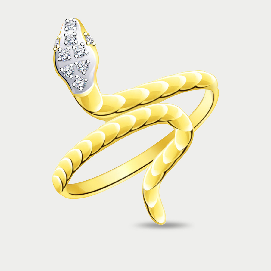 Кольцо из желтого золота р. 19 Atoll л10950, фианит