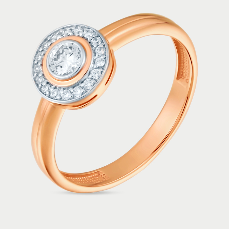Кольцо из розового золота р. 18 Династия 002511-1102, фианит