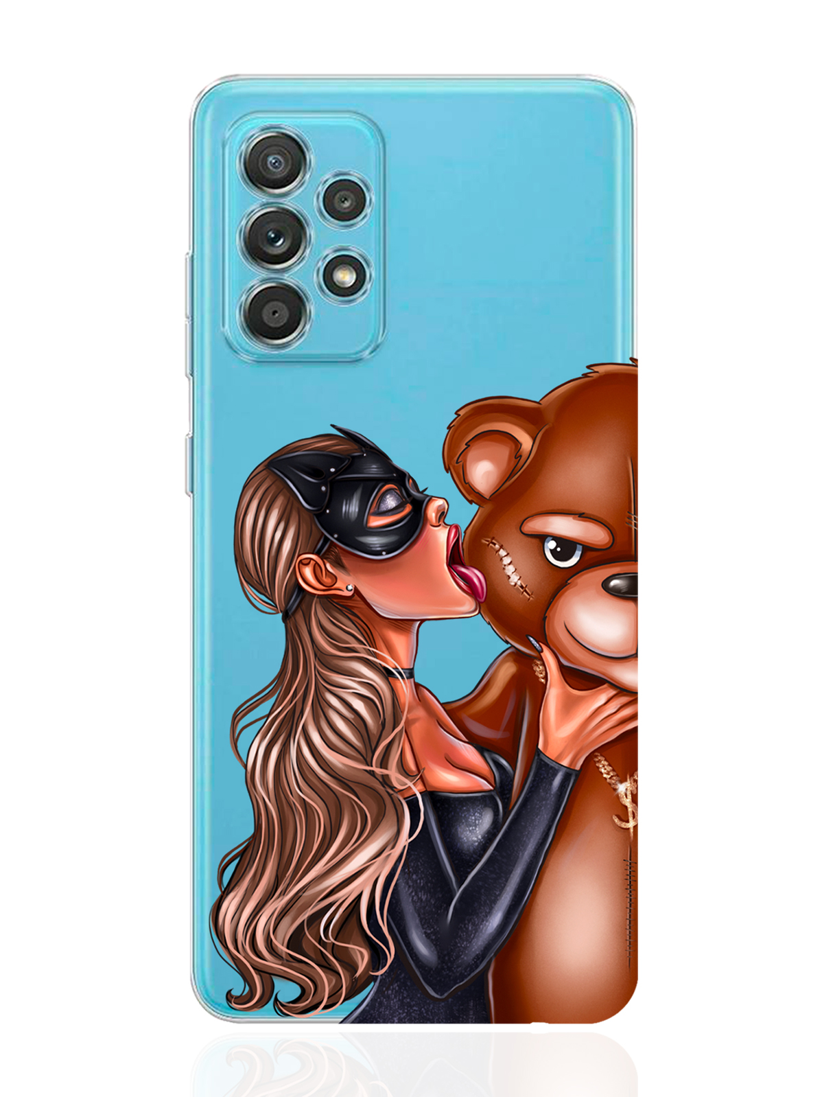 

Чехол MustHaveCase для Samsung Galaxy A33 Кошечка брюнетка и мишка прозрачный, Прозрачный;черный;коричневый
