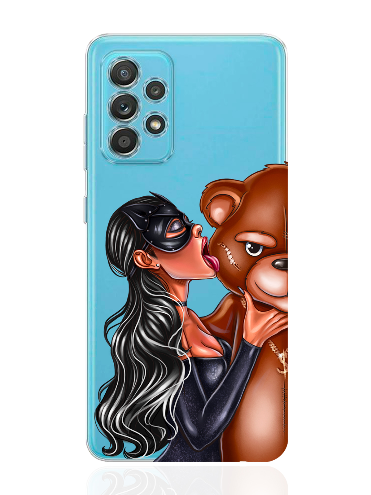 

Чехол MustHaveCase для Samsung Galaxy A33 Кошечка блондинка и мишка прозрачный, Прозрачный;черный;коричневый