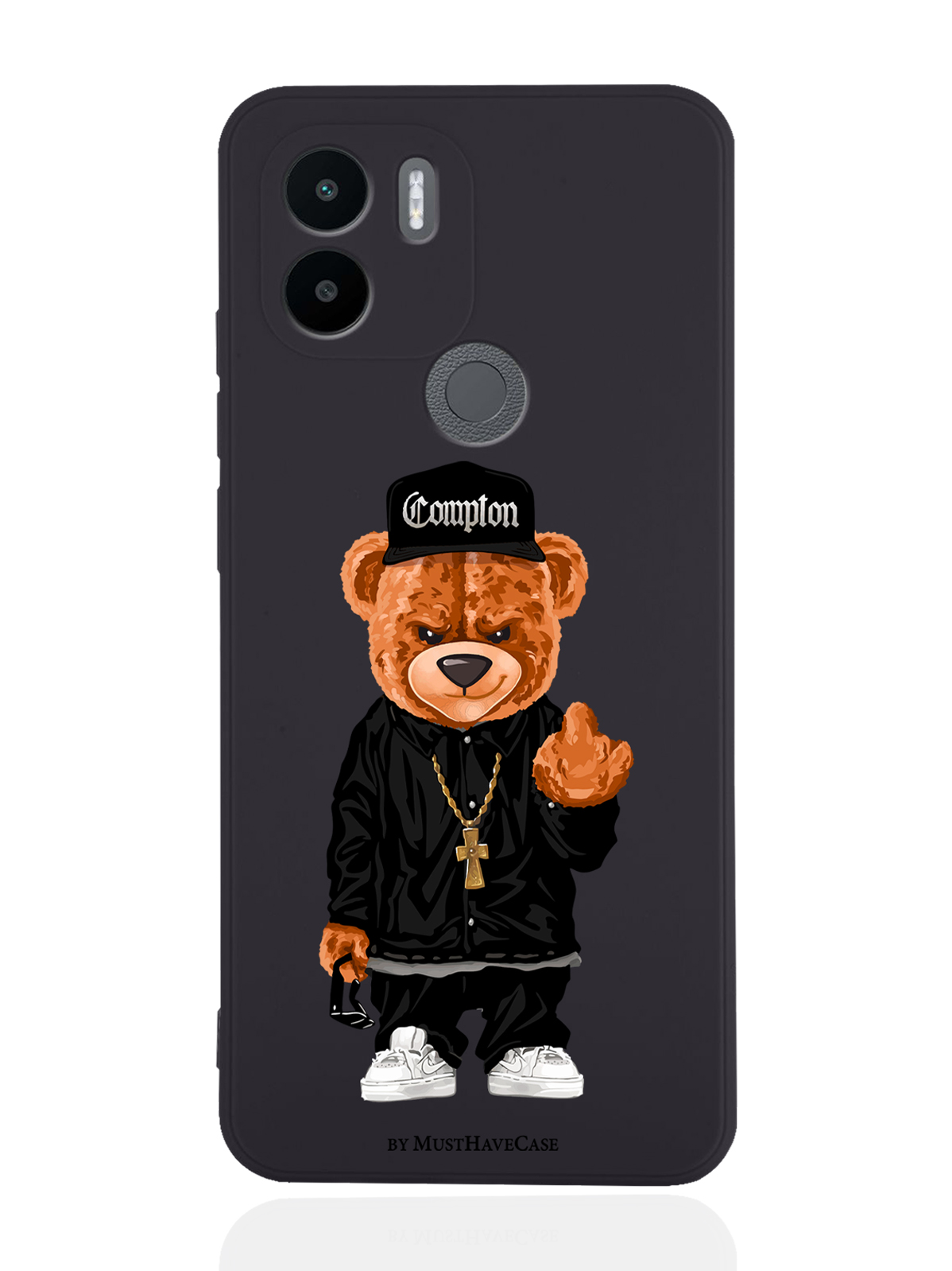 

Чехол MustHaveCase для Xiaomi Redmi A1+ Мишка Compton черный, Коричневый;черный;белый