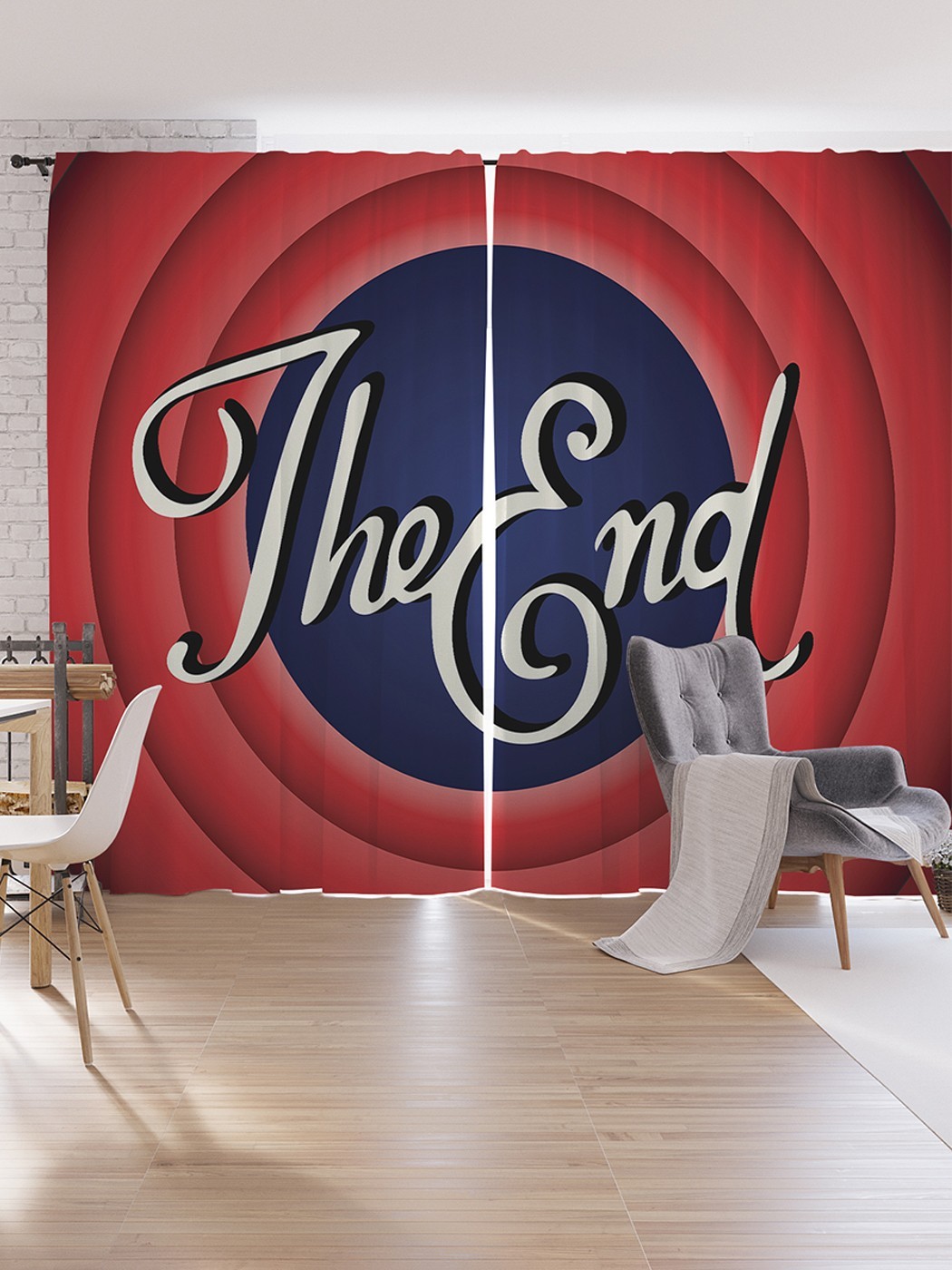 

Шторы под лён JoyArty "The end", серия Oxford DeLux, 340х265 см, The end
