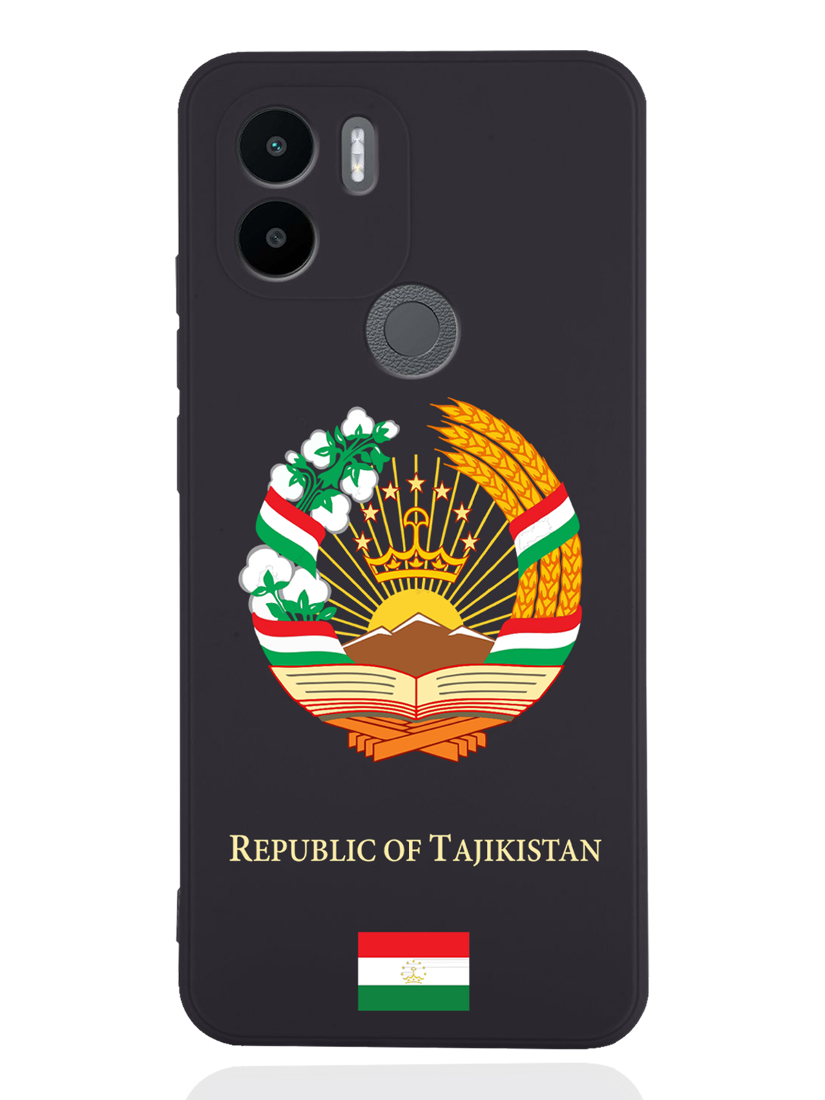 

Чехол SignumCase для Xiaomi Redmi A1+ Герб Таджикистана черный, Разноцветный