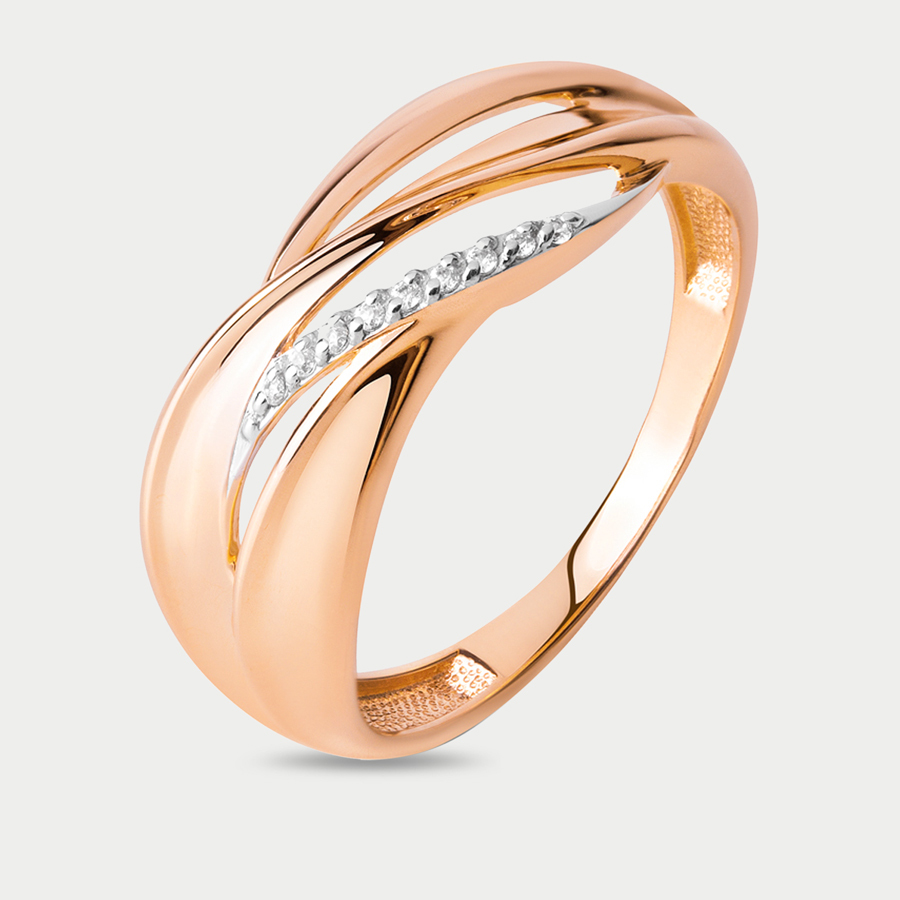 Кольцо из розового золота р. 18,5 Династия 022331-1102, фианит