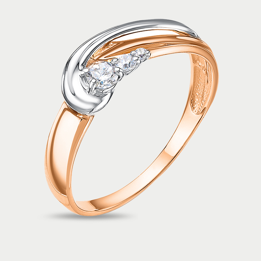 Кольцо из розового золота р. 18 Delta 1102267, фианит