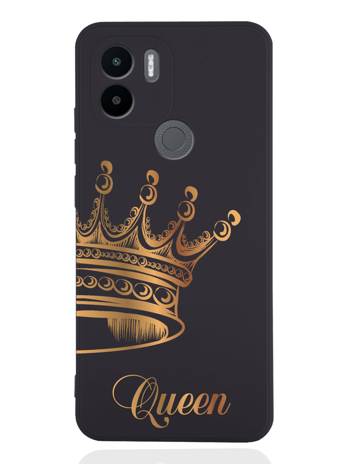 

Чехол MustHaveCase для Xiaomi Redmi A1+ Парный чехол корона Queen черный, Черный;золотистый