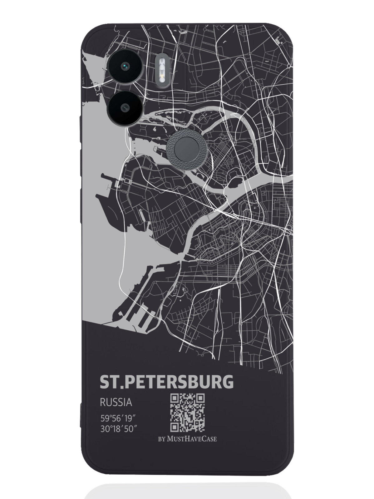 

Чехол MustHaveCase для Xiaomi Redmi A1+ Карта Санкт-Петербурга черный, Серый;черный