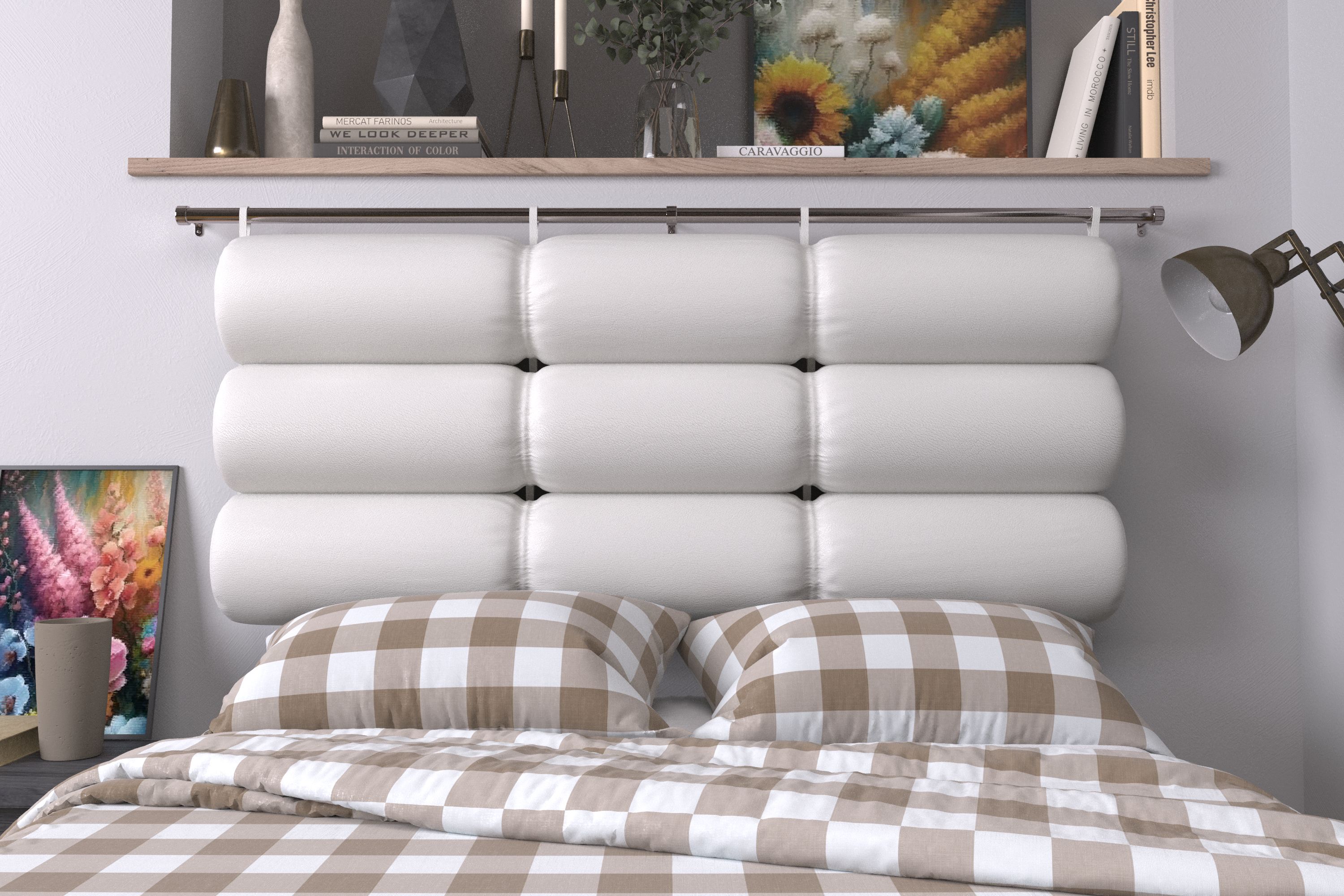 

Подушка-изголовье Mr. Mattress Soft XL White 80x20 с креплением, Белый, Soft XL