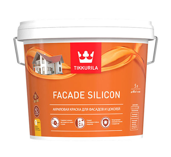 Краска Tikkurila Facade Silicon силикон-модифицированная акриловая база А 5 л