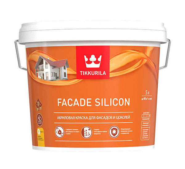 фото Краска tikkurila facade silicon силикон-модифицированная акриловая база а 5 л