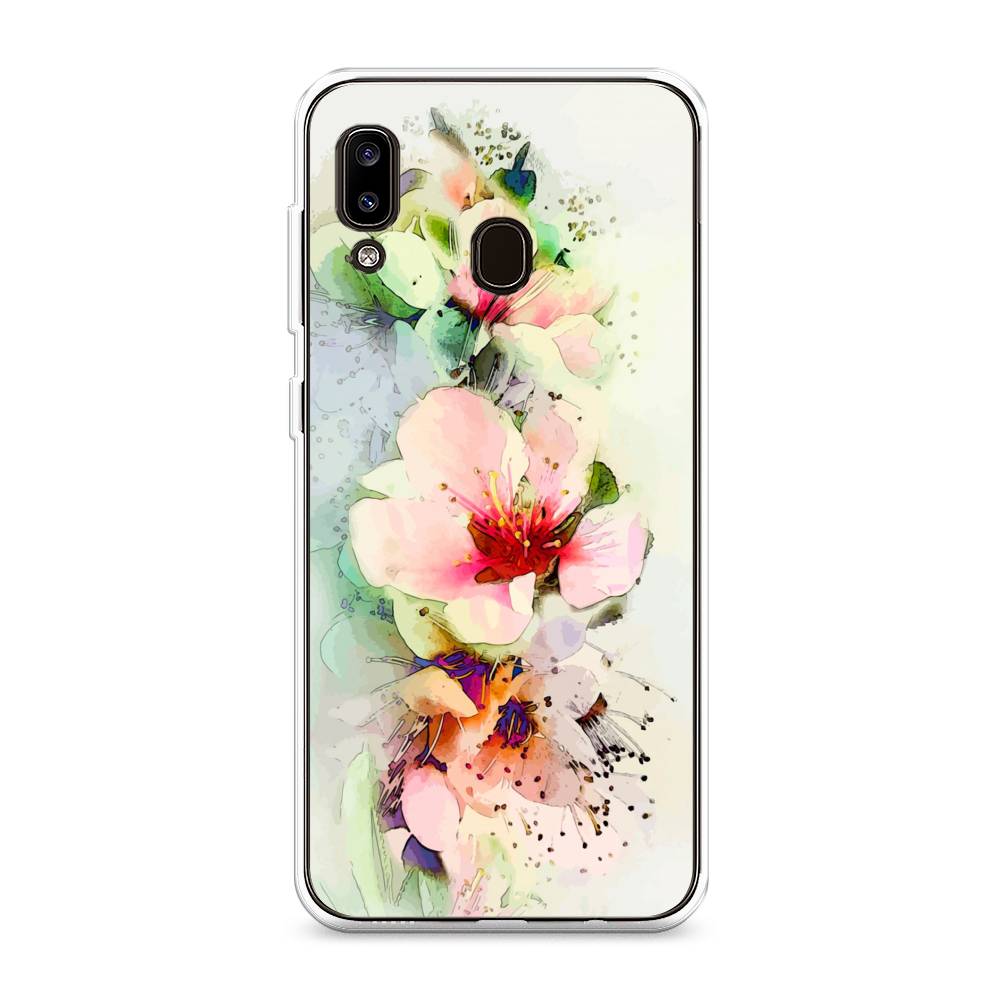 

Чехол на Samsung Galaxy A20 "Нежные цветы", Зеленый;розовый, 27650-2