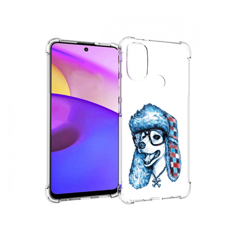 

Чехол MyPads Tocco для Motorola Moto E30 зимний пес (PT227074.357.362), Прозрачный, Tocco
