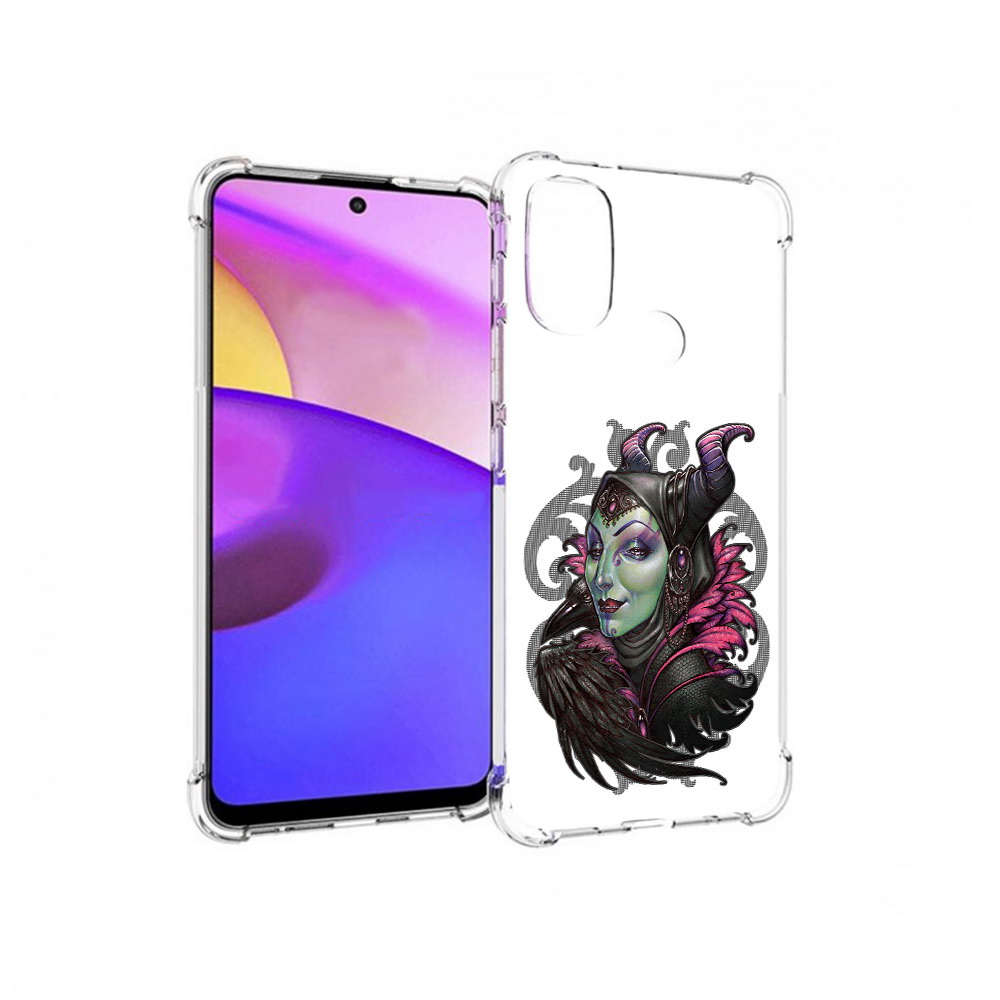 

Чехол MyPads Tocco для Motorola Moto E30 зеленая девушка с вороном (PT227074.357.357), Прозрачный, Tocco