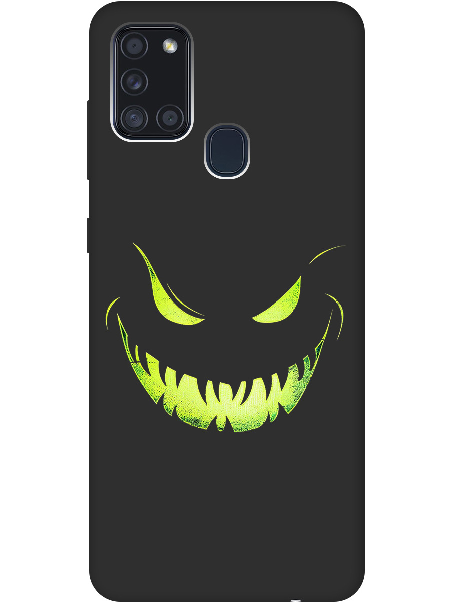 

Силиконовый чехол на Samsung Galaxy A21s с принтом "Зловещая улыбка" матовый черный, Черный;зеленый, 723009372