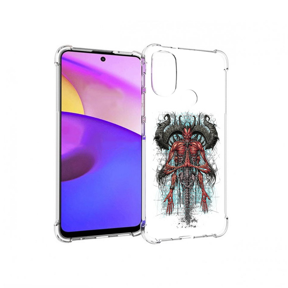 

Чехол MyPads Tocco для Motorola Moto E30 дьявол (PT227074.357.340), Прозрачный, Tocco
