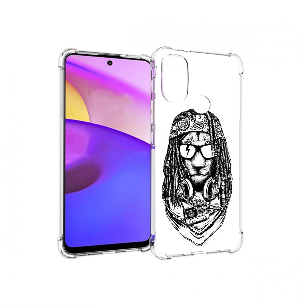 

Чехол MyPads Tocco для Motorola Moto E30 дреды льва (PT227074.357.338), Прозрачный, Tocco