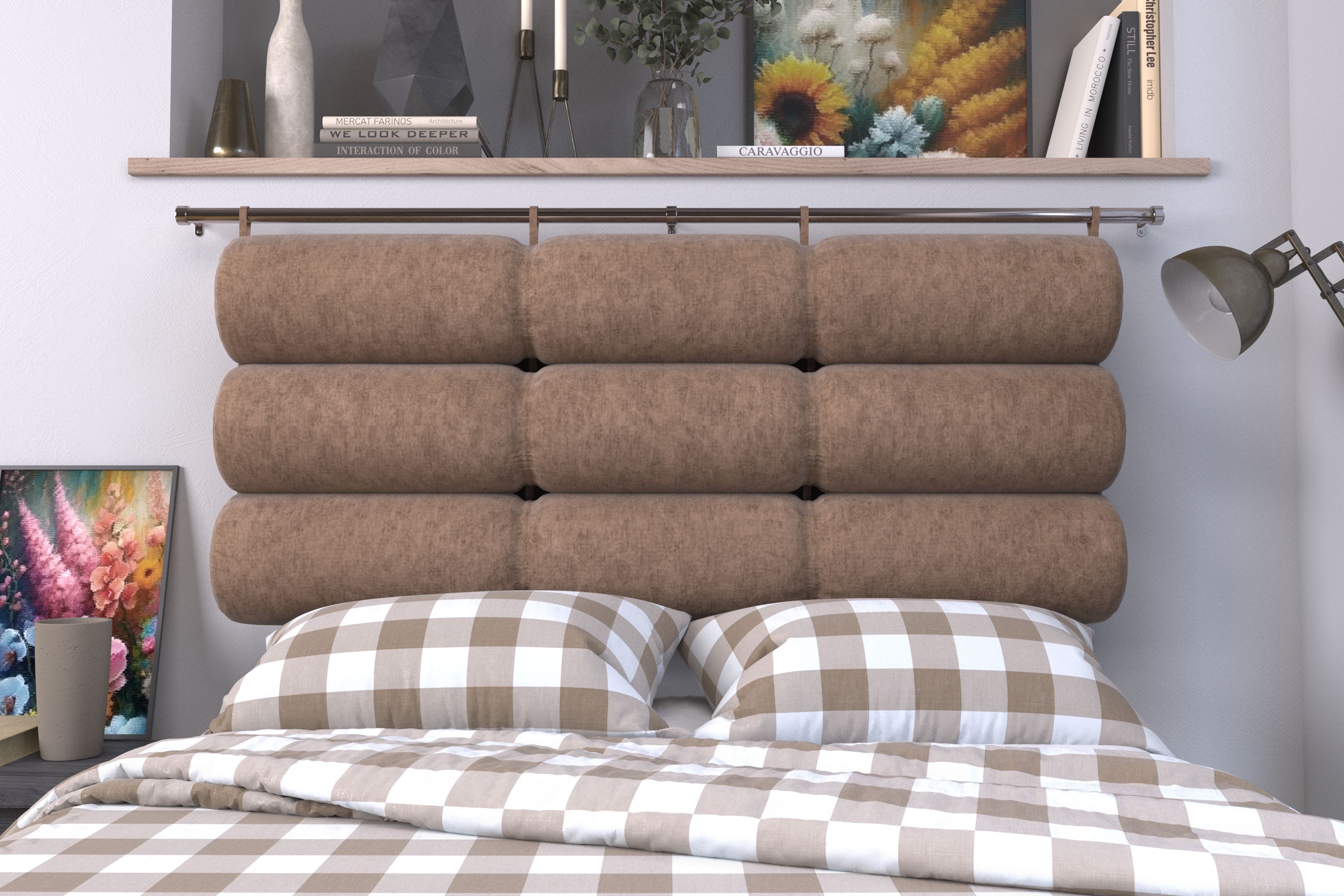 

Изголовье кровати Mr. Mattress Soft XL Toffee 160x20 с креплением, Коричневый, Soft XL