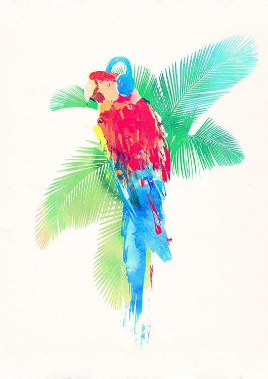

Большой постер на стену Tropical Party 50х70 см без рамы, RFTROPIC