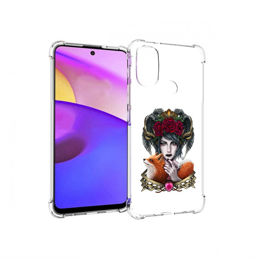 

Чехол MyPads Tocco для Motorola Moto E30 девушка с лисой (PT227074.357.314), Прозрачный, Tocco