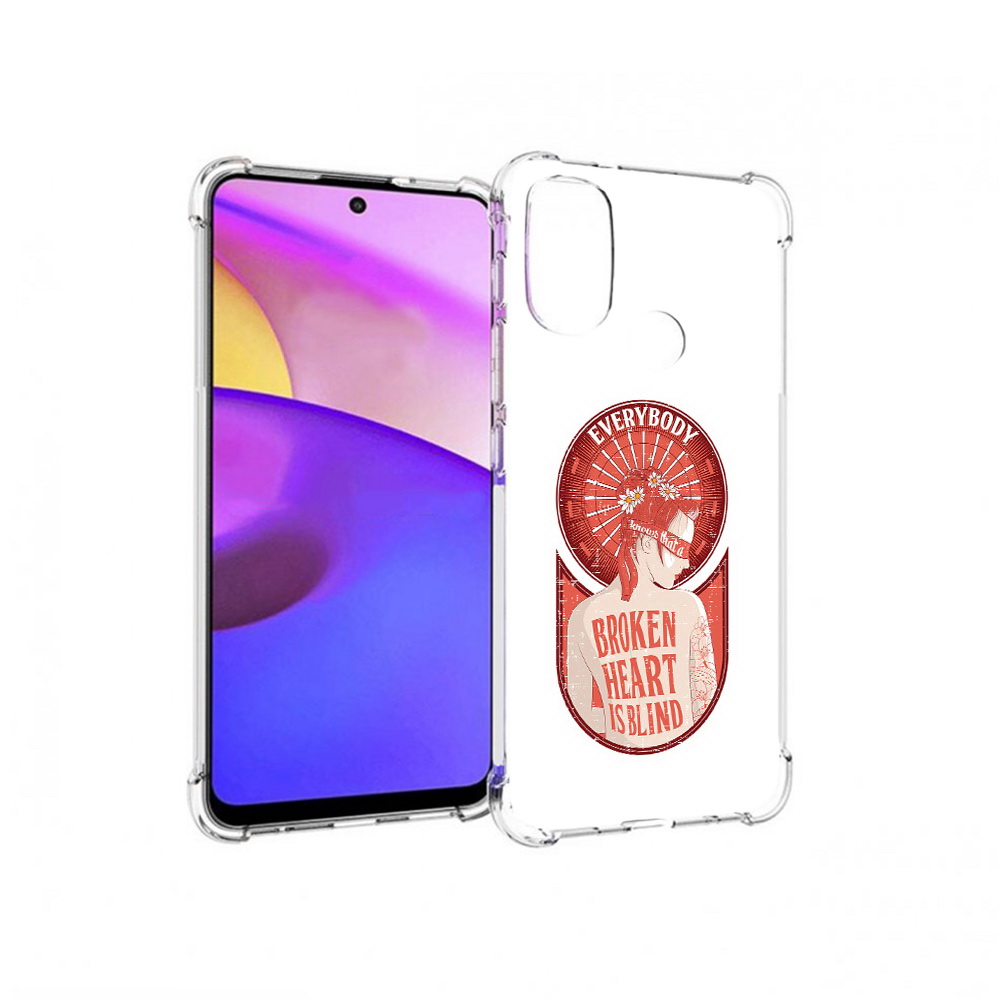 

Чехол MyPads Tocco для Motorola Moto E30 девушка разбитое сердце (PT227074.357.310), Прозрачный, Tocco