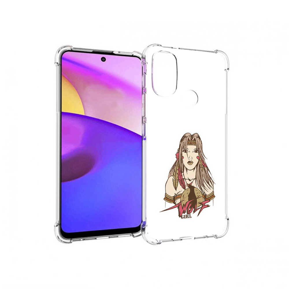 

Чехол MyPads Tocco для Motorola Moto E30 девушка волк (PT227074.357.306), Прозрачный, Tocco