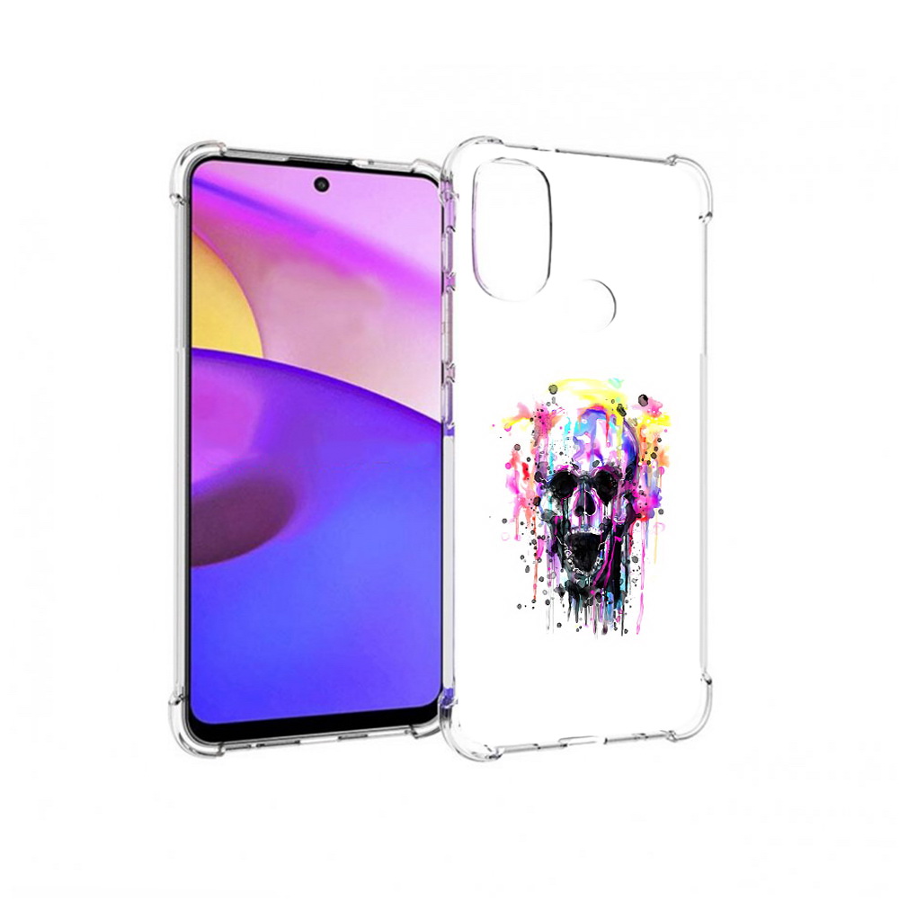 

Чехол MyPads Tocco для Motorola Moto E30 граффити череп (PT227074.357.298), Прозрачный, Tocco