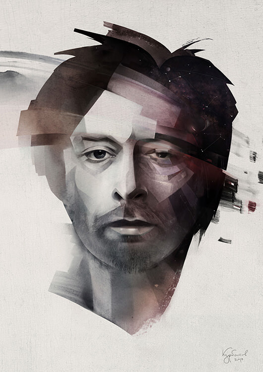 

Большой постер на стену Thom Yorke Том Йорк 50х70 см без рамы, AKTY