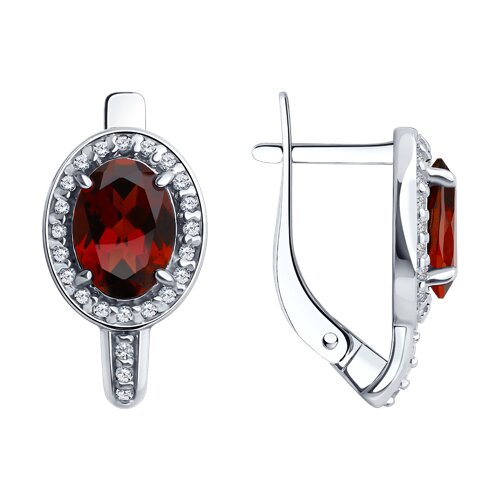 

Серьги из серебра TEO MAORI 892022750, гранат/фианит, 892022750