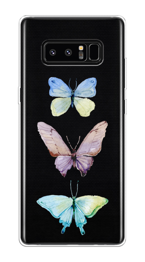 

Чехол на Samsung Galaxy Note 8 "Акварельные бабочки", Бирюзовый;розовый, 25250-1